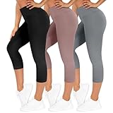 TNNZEET 3er Pack Capri Leggings Damen 3/4 für Sport, 7/8 Leggins High...