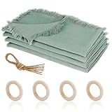 Ticeed 4 Stück Natürliche Leinen Tischservietten Set 45x45cm Rustikale...