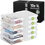 SmartStore - 10x Aufbewahrungsbox mit Deckel Classic 1L (21x17x6cm) |...