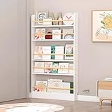 Bücherregal aus Holz mit 3/4/5/6 Ebenen hinter der Tür, hohes, schmales,...