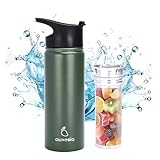 Mango Trinkflasche mit Fruchteinsatz - Stahl - Ideal für Aktivitäten im...