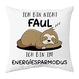 Shoppawhile Faultier Geschenk Faultier Kissenbezug 45×45 cm Lustige...