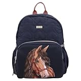 Depesche 13191 Miss Melody Glitter Horse-Rucksack in Dunkelblau, mit Pferde...