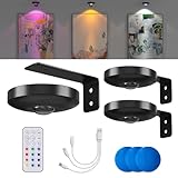 BrightWish RGB LED Spot Akku mit Fernbedienung, USB Aufladbar...