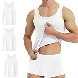 YouShow Unterhemd Herren Weiss Tank Top Gekämmte Baumwolle 3er Pack...