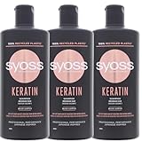 3 x Syoss Professional Keratin Shampoo mit Blauem Lotus je 440ml Brüchiges...