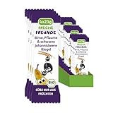FRECHE FREUNDE Bio Fruchtriegel Birne, Pflaume & schwarze Johannisbeere,...