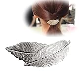 Vintage Blatt Haarspange Barrette - Silber Metall Legierung Minimalistisch...