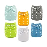 ALVABABY 6 Pack Tasche waschbar Verstellbare Stoffwindeln Windeln + 12...