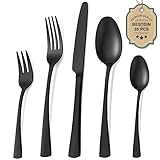 Bestdin Besteck Set 6 Personen, 30 teilig Edelstahl Besteckset Schwarz...