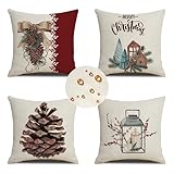 Outdoor Wetterfest Kissenbezug 45x45 cm 4er Set Beige Kissenbezüge...