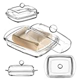 KADAX Butterdose aus Glas, rechteckige Butterglocke, klare Butterschale mit...