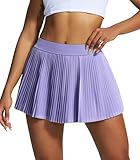 WE CUFFLLE Damen-Tennisrock mit Taschen, plissiert, hohe Taille, leicht,...