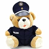 Teddywelt Polizei Teddy mit Blauer Mütze, Plüschtier Kuscheltier Bär 28...