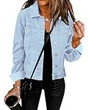 Vetinee Jacke Frauen Jeans Jacken für Damen Jeansjacke Damen Stretch...