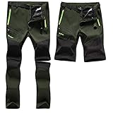 SANMIO Herren Wanderhose Zip Off Atmungsaktiv Wasserdicht Softshellhose...