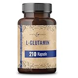 L Glutamin Kapseln – 210 Kapseln – 750mg reines L-Glutamin pro Kapsel...