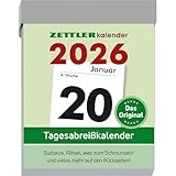 Zettler Tagesabreißkalender M 2026 – Abreißkalender 5 × 7 cm, 1 Tag...