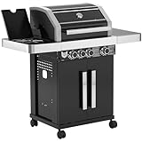 Gasgrill BBQ CHIEF 6.0-3 Edelstahl Brenner, Seitenbrenner, 10,5 kW,...