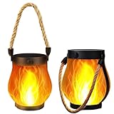 Flammen-Solarlaterne, Solar Laternen für Draußen mit Realistische...