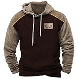 Generisch Hoodie Herren Pullover Sweatshirt Farbblock Vlies Langarm...