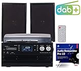 auvisio Stereoanlage: 5in1-Plattenspieler mit DAB+/FM-Radio, Bluetooth,...