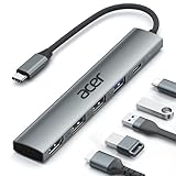 acer USB C Hub 5 in 1, Tragbarer 4K HDMI Adapter PD 100W, 3X USB A...
