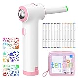 LOMUG Airbrush Marker Set, Airbrush Textil Set mit 12 Abwaschbare...