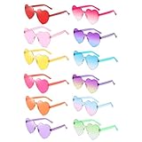 Theassli 12 paar Herz Sonnenbrille, Party Brillen, Herzbrille, Hippie...
