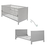 roba Kombi Kinderbett 70 x 140 - Gitterbett 3-fach höhenverstellbar - 3...