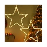 CMYK LED Weihnachtsstern Fensterlichter mit 2 Pack 40 warmweiße LED Stern...