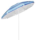 Spetebo Alu Sonnenschirm mit 50+ UV Schutz - knickbarer Schirm mit 200 cm...