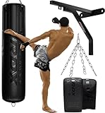 RDX 145CM Boxsack Hängend mit wandhalterung Handschuhen und Stahlkette...