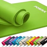 POWRX Gymnastikmatte Yoga-Matte – Grün, 190 x 60 x 1.5 cm – inkl....