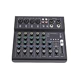 Fockety 6-Kanal-Audiomischer, Mischpult mit USB-Schnittstelle, Bluetooth,...