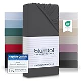 Blumtal Basics Spannbettlaken 140x200cm - Anthrazit: Jersey oder Baumwolle...