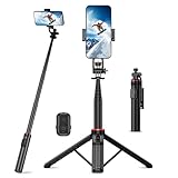 RISEOFLE Selfie Stick Stativ, 360° Drehbares, 130cm Aluminium Ausziehbares...