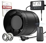 BUMSOU 100mm Rohrventilator mit Fernbedienung, Leise Rohrlüfter mit...