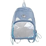 Kinder-Rucksack, niedliche Katzenohren, Kawaii-Pins, Tasche, transparentes...