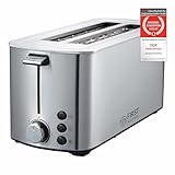 TZS First Austria Toaster Langschlitz, Edelstahl, 4 Scheiben, 1400W, mit...