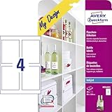 AVERY Zweckform MD4001 Flaschenetiketten (120x90 mm auf DIN A4,...