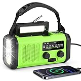 10000mAh Solar Radio, Tragbar Kurbelradio AM/FM Notfallradio mit 10000mAh...