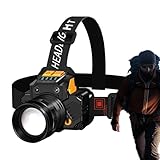 mivceklw LED Headlamp, wiederaufladbar, Flashlight, wasserdicht für...