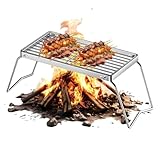 Grillrost,Klappbarer Grillrost Mit Edelstahlgitter Für Grillen - Tragbarer...
