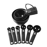 Messbecher - Nesting Messlöffel Set zum Backen | Kompaktes Küchenwerkzeug...