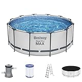 Bestway Steel Pro MAX Frame Pool Komplett-Set mit Filterpumpe Ø 366 x 122...