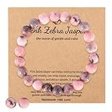 Onperpoe Perlenarmband Damen Herren Hochwertiges Rosa Jaspis Heilsteine...