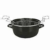 KRÜGER GRAMM medical Pommes-Frites-Topf, Emaile, Stahl, 24 cm, Schwarz