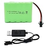 Tosiicop 6V 2400mAh RC Akku - AA NiMH Wiederaufladbar Ferngesteuertes Auto...