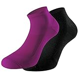 Lenz Unisex Sportsocken Running 3.0 2 Paar, Violett Schwarz, 39-41, 080